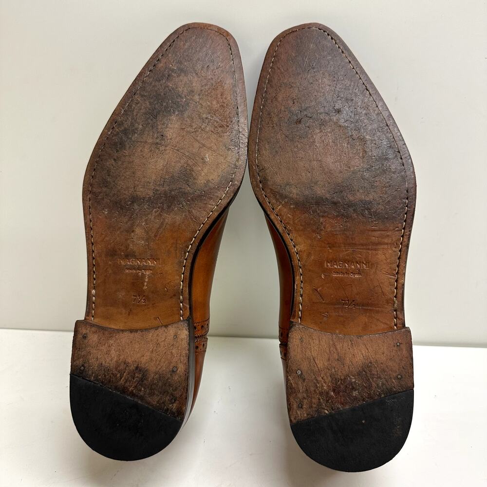 VERY GOOD Magnanni Brown Oxford Cap Toe Bal Made in Spain UK 7.5 / US 8 - Picture 7 of 11